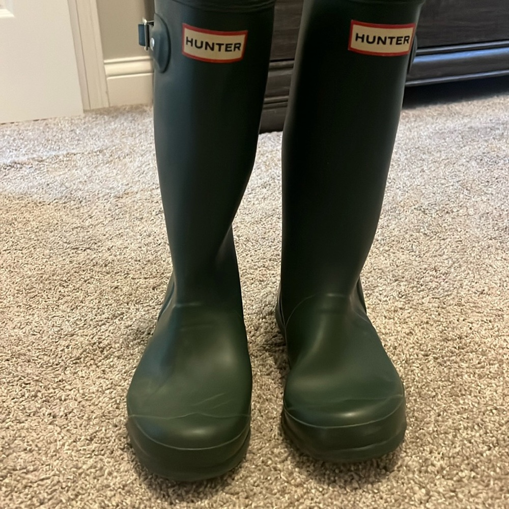 Hunter Kids Green Rain Boots